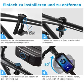 whale fall 2023 Portable Bike Bag, Bike Phone Mount, Bike Accessories, Phone Holder for Bike, Sturdy/Waterproof, Germany Bayer 0.25mm TPU, 4” - 7” Cellphone, Black, X1