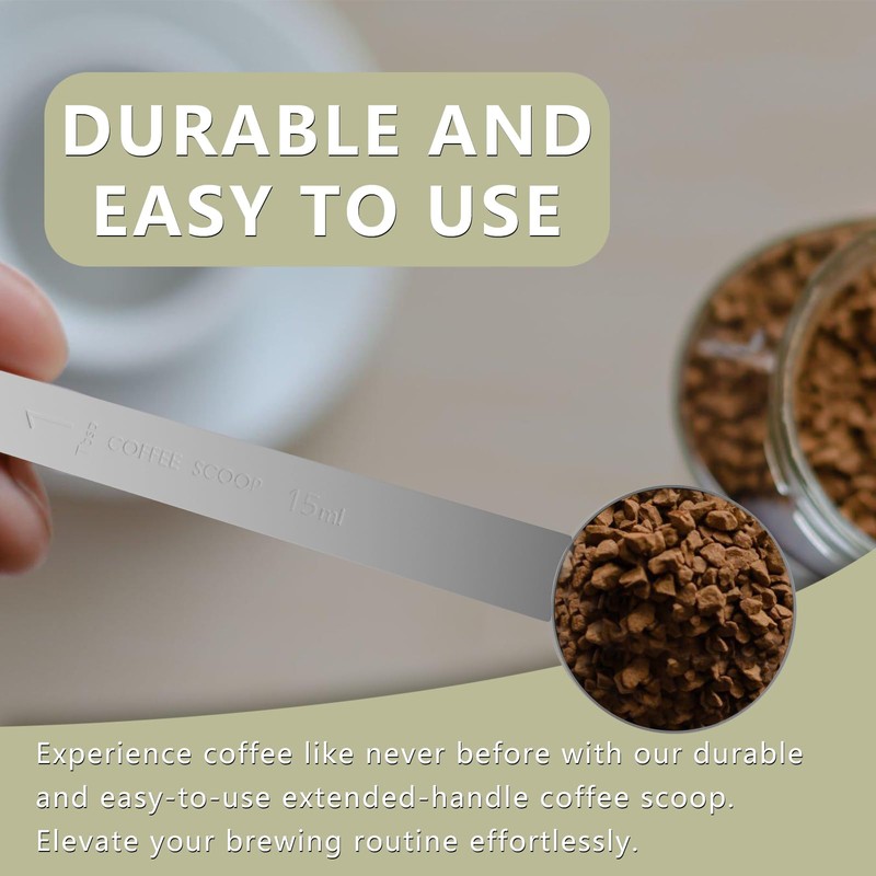 LEIFENY 2 Tablespoon Coffee Scoop, 9.5” Long Handle Measuring Spoon,