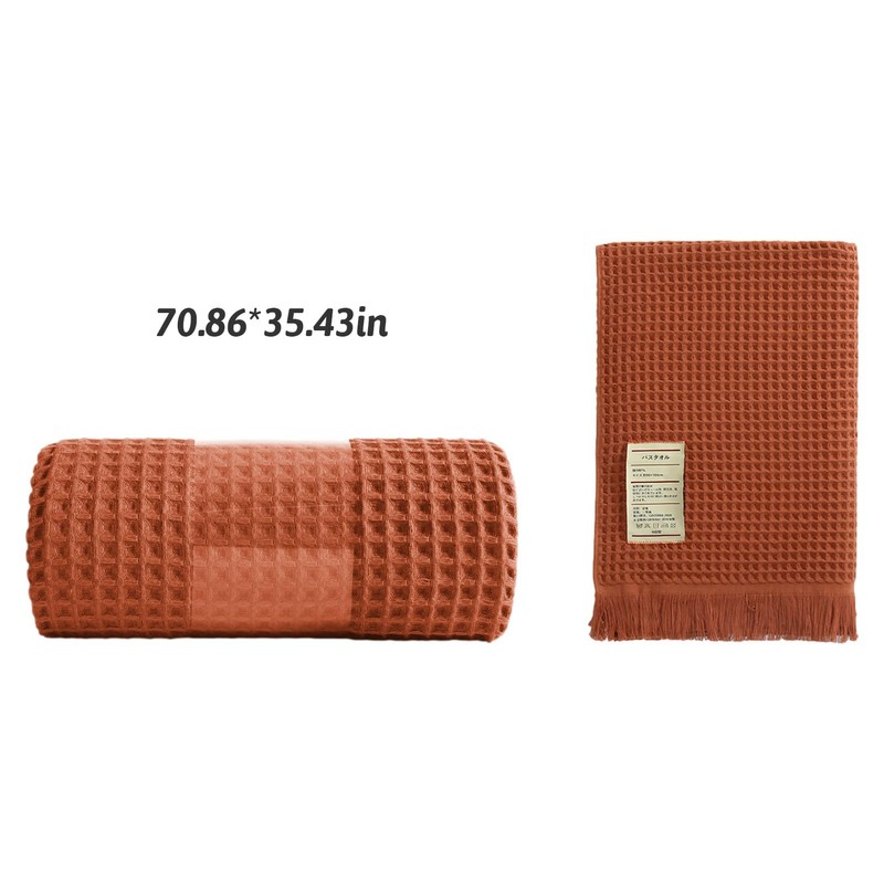 Jamron Pure Cotton Waffle Bath Towel Quick Dry Soft 180x90cm