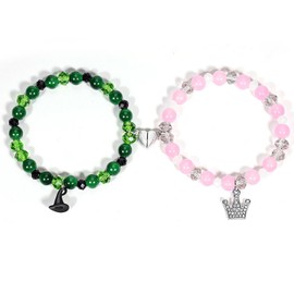 Aestustheri 1 Pair of Evil Friendship Bracelets - Rhinestone Matching Bracelets for Friends, Couples, Girls, Teenagers