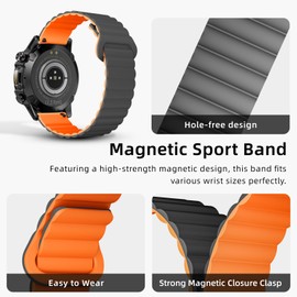 WalkerFit Smart watch band Magnet 20mm, Orange and Gray