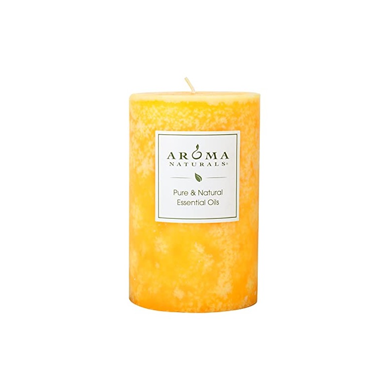 Aroma Naturals Lavender & Tangerine Essential Oil Scented Pillar Candle,
