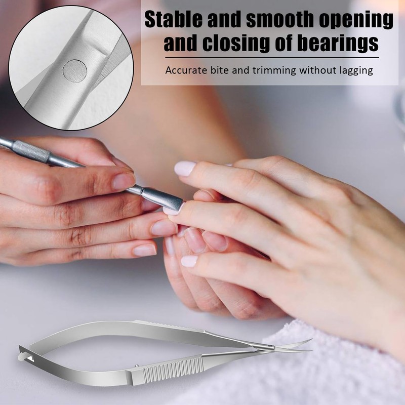 1 Piece Curved Iris Scissors, Mini Scissors with Spring Mechanism,