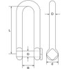 TRUSCO TLKS-12 Long Square Head Shackle, Stainless Steel, D 0.5