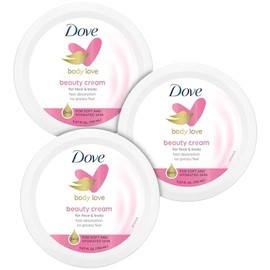 Dove Nourishing Body Care, Face, Hand, and Body Beauty Cream for Normal to Dry Skin Lotion for Women with 24-Hour Moisturization, 3 Pack, 5.07 Oz Each Jar