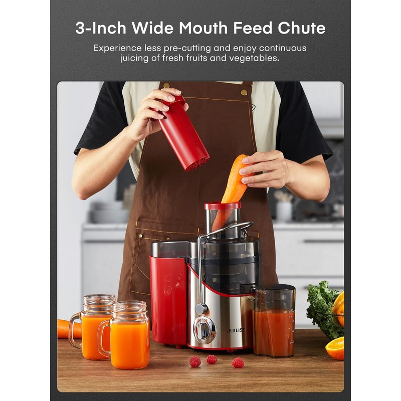Juicer Machines, Juilist 3" Wide Mouth Juicer Extractor Max Power