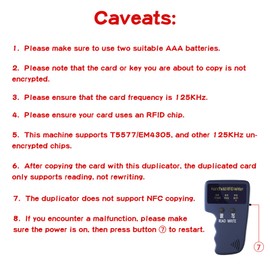 Handheld ID Copier 125khz RFID Reader Writer Duplicator Handheld RFID Copier Used for T5577 or EM4305 6 pcs T5577+ 6 T5577 Cards (Blue-ZGAGFZ-A)