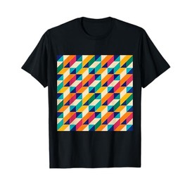 GEOMETRIC TRIANGLE RETRO PATTERN MULTICOLOR OPTICAL ILLUSION T-Shirt