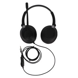 Binaural Customer Service Headset ENC Noise Reduction 3.5mm Communication Headset with HD Mic for PCs