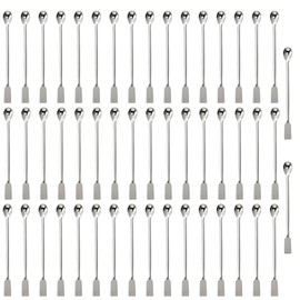 Stainless Steel Double Ended Micro Lab Spatula Sampler, Square & Flat Spoon End, 5.9 inch Lab Spatula for Laboratories, Clinics, Pharmacies, Personal DIY Cosmetics