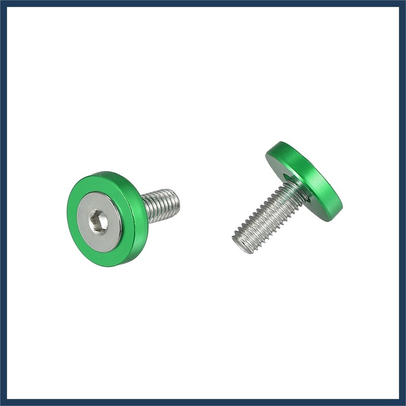 INFINAUTO 20pcs Motorcycle Green Fender Bumper Washer Bolt Nut Kit