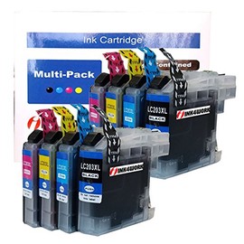 ink4work 8 Pack Replacement Ink Cartridge Combo for Brother LC203 XL LC203XL (4 Black, 2 Cyan, 2 Magenta, 2 Yellow) for MFC-J460DW MFC-J480DW MFC-J485DW MFC-J680DW MFC-J880DW MFC-J885DW