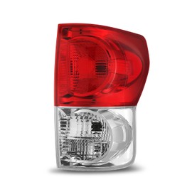 [Right/Passenger Side] Tail Light Rear Brake Lamps Assembly Compatible with 2007-2009 Toyota Tundra, Chrome Housing Red Lens