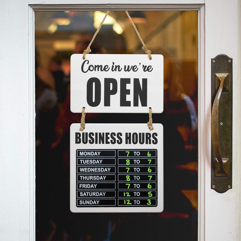 Excello Global Products Business Hours Hanging Chalkboard Rustic Welcome Chalk