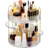 360° Rotating Cosmetic Display Case, 2-Tier Large Capacity Makeup Organizer
