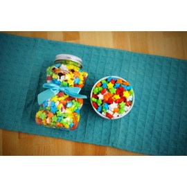 Bear Necessities Hard Candy Stars in Bear Jar - Cute Bow, Hand-Jarred Tart Candy Gift - Sourced & Made in the USA, Fun Gift & Stocking Stuffer - Artisanal Candy Treats & Assorted Hard Candies - 1 Jar