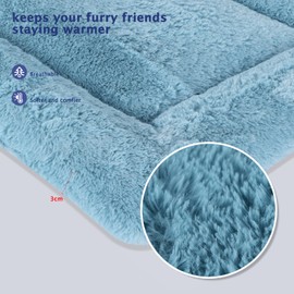 BVAGSS Dog Bed Mat, Dog Crate Pad Reversible,Soft Kennel Pad, Washable Dog Crate Mat (Cool and Warm),Pet Sleeping Mattress for Small Medium Dogs XH080 (60x45 cm,Blue)