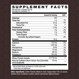 INVIGOR8 High Protein Coffee Powder 25 Grams Whey Isolate100mg Natural Green Tea Caffeine | 0 Added Sugar Keto Gluten Free 99.9% Lactose Free | Hot or Iced15 Serving 15 Servings (17 OZ, Original)