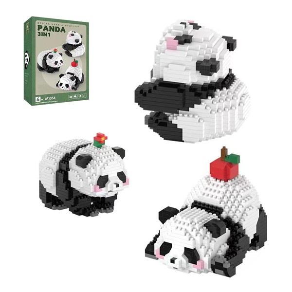 MYLERCT 3 in 1 Panda Construction Toy, 940 Pieces Mini