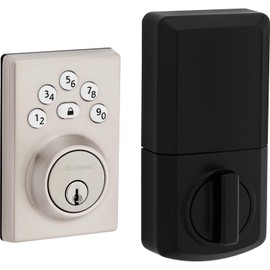 Kwikset 9240CNT-15 Contemporary Powerbolt Electronic SmartCode Deadbolt with RCAL Latch and RCS Strike Satin Nickel Finish