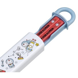Skater ABS2AMAG-A Children's Antibacterial Slide Chopsticks Case Set, Doraemon, Space Sanpo, Made in Japan