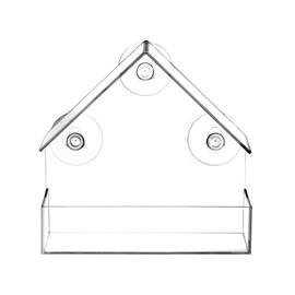 QWORK® Transparent Window Feeder for Birds, Transparent Bird Feeder for Wild Birds, Finches, Cardinals, 15 x 6.5 x 15 cm