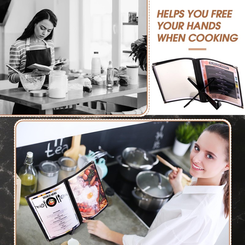 Menkxi Acrylic Cookbook Stand Cook Book Stand for Kitchen Counter