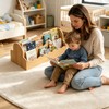 Bamboo Kids Bookshelf with Handles, 4-Tier Double-Sided