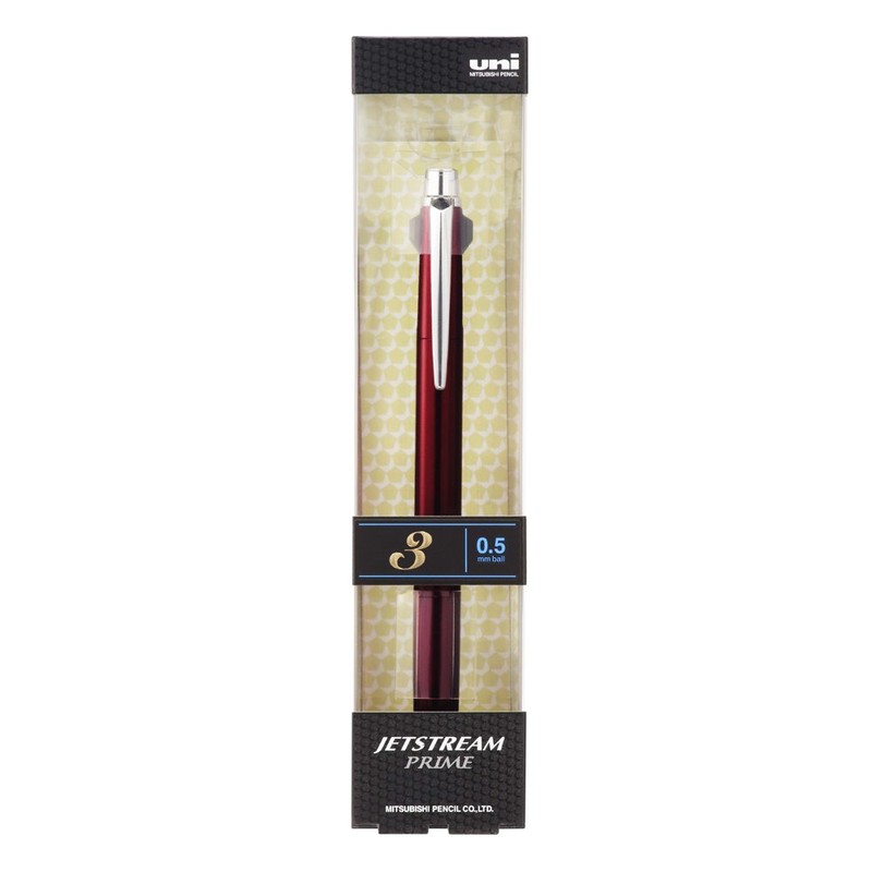 Mitsubishi Pencil 3-Color Ballpoint Pen, Jetstream Prime 0.5, Dark Bordeaux,
