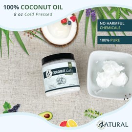 Zatural 100% Virgin Coconut Oil | Extra Virgin, Unrefined, Cold Pressed Oil for Culinary Use, Skin Moisturizing & Hair Conditioning (8oz)