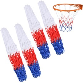 flintronic Basketball Net 50 cm Long, Pack of 4 Professional Basketball Net, for Standard Baskets Diameter 45 cm, for Standard 12 Loops, Basketball Replacement Net, for All Weather Indoor/Outdoor Use