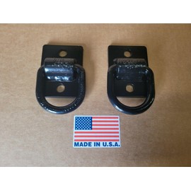 M.G.E. Products Universal Heavy Duty Steel Bolt On D Ring Grab Hooks for Loader Tractor Bucket - Pack of 2 (Black)