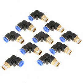 Pneumatic Angle Quick Coupling Air Fittings Adapter External Thread Component 8 mm Diameter Thread G1 / Set of 4