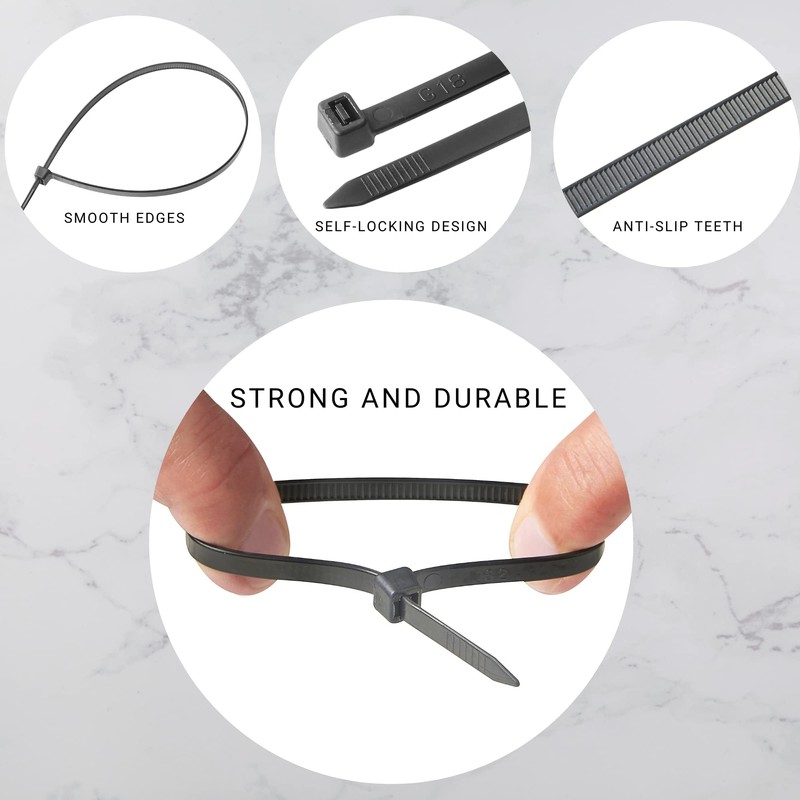Haus Projekt White 200x2.5mm Small Cable Ties, 100pcs Premium Industrial