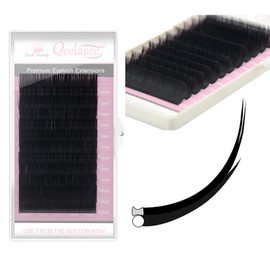 Matte Mink Flat Eyelash Extension 0.25 Ellipse Eyelashes False Mink Individual Eyelash Extension Professional Salon Used by Qeelasee (D, 16/17/18-MIX)