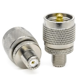 Ahoaepy 2PCS Mini UHF Adapter, Low Loss Mini PL259 Female to SO239 Male Coax Connector, SO239 PL259 Antenna Adapter for Antenna, Analyzer, Broadcast, LMR