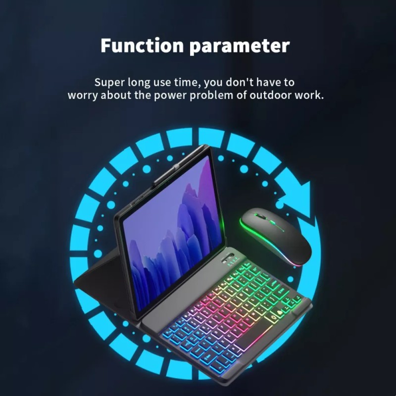 Generic Funda+teclado+ratón Para Galaxy Tab S7 Fe 12.4 T735/t730