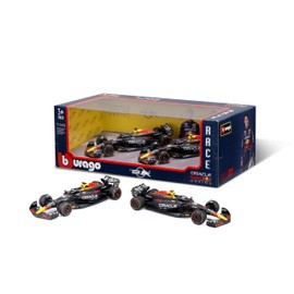 Bburago Formula 1 Red Bull RB20 Set of 2 (2024): 1:43 Scale Model Car Set, Window Box, 10 Inch, Black (18-38173)
