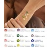 Initial Birthstone Gold Bracelets for Women Dainty Flowers Birthstone Bracelets