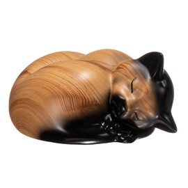 Kriss Art Pet Urns,Sleeping Resin Cremation Cat Urn, Cat Urns for Ashes, Small Animal Urn (Cream)…