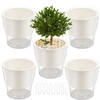 MAHIONG 5 Pack 7 Inch Self Watering Planters with White
