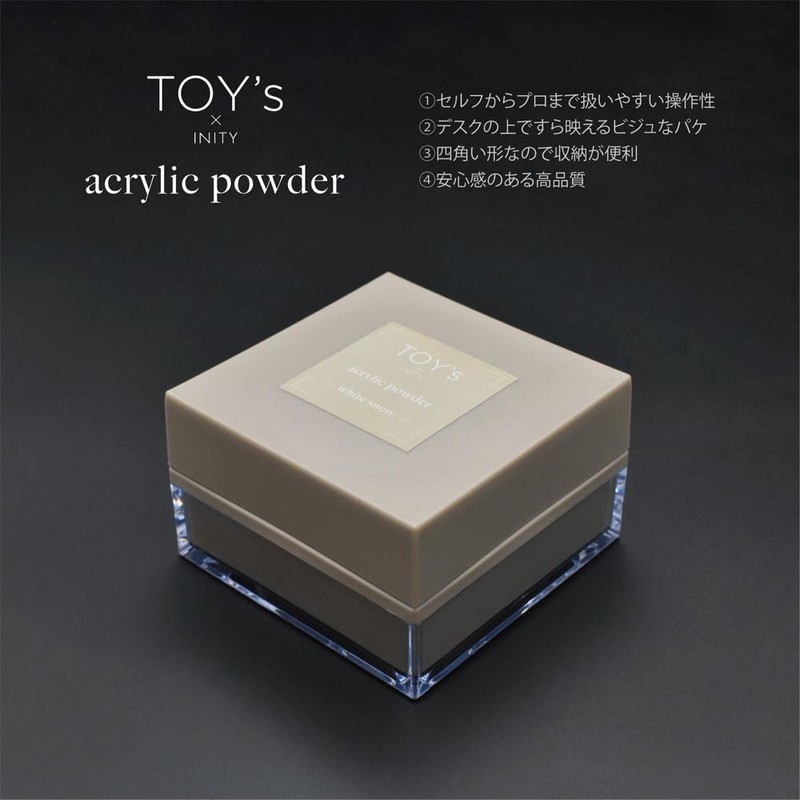TOY's x INITY T-AP03 Acrylic Powder, White Snow, 0.9 oz