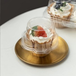 Single Clear Individual Cupcake Box-50 Plastic Single Individual Cupcake Containers with,BPA-Free Dome Carrier Holder for Wedding Favor