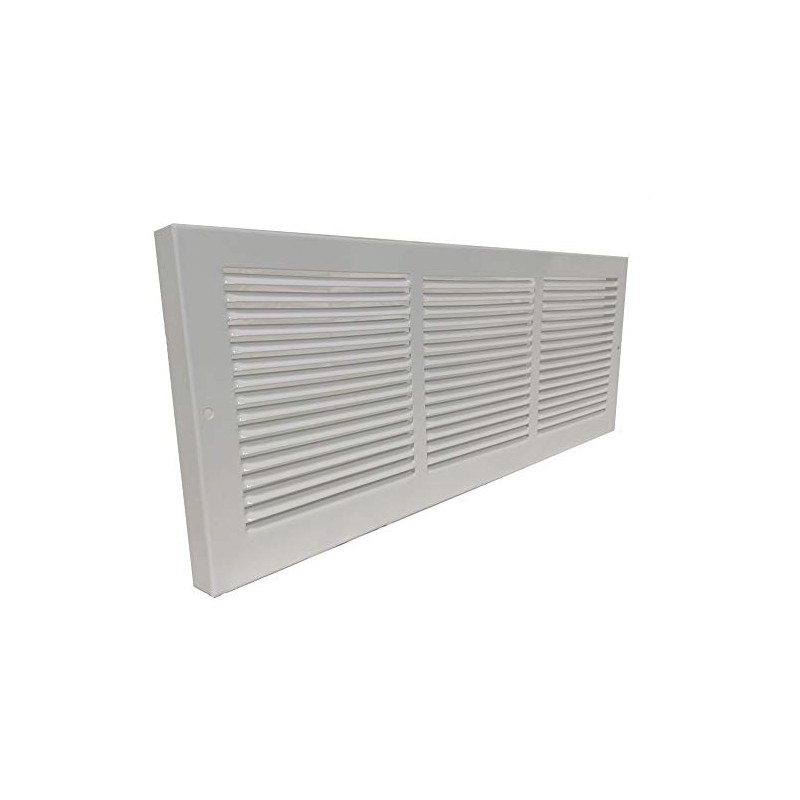White Baseboard Return Grill with 7/8" Turn Back (16" x