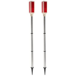 Uonlytech 2Pcs Solar Warning Landscape Lighting Solar Driveway Markers Solar Driveway Markers Light Sensitive Strobe