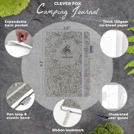 Clever Fox Camping Journal – Camper Log Book & RV Trip Planner – Outdoor Camp Journal & Adventure Travel Notebook for 12 Trips, A5 (Gray)