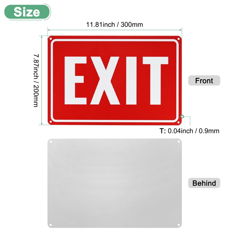 M METERXITY 1-Pack Exit Sign 12x8 Inch Aluminum Reflective Enter