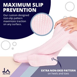 LA ACTIVE Baby Girls Tights - Cozy Warm Cotton Cable Knit Winter Tights - Non-Skid Grip - Toddler Infant Newborn Kids