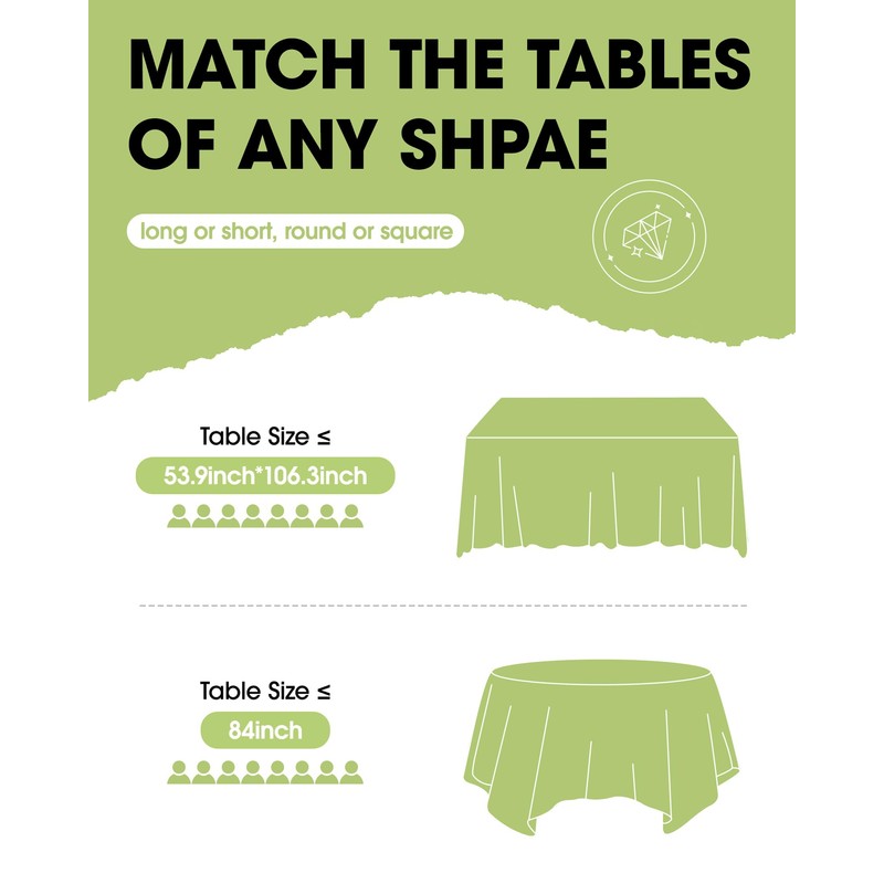 Pureegg Plastic Table Cloth Disposable 4 Pack, 54 x 108