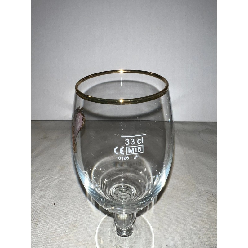 STELLA ARTOIS 33CL BEER GLASS SET OF 4 GOLD RIMMED